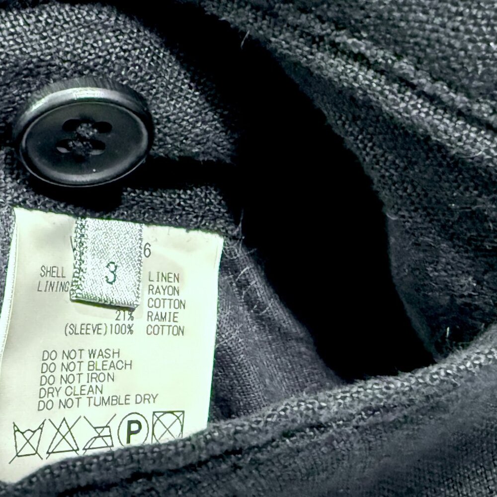 By Tomoaki Okaniwa  - The Viridi-anne Black Linen Men's Jacket, Japanese Size 3 - Picture 10 of 16
